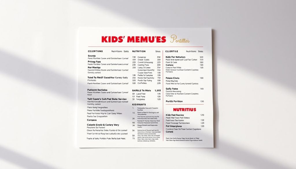 Portillo's Kids Menu Nutrition Information