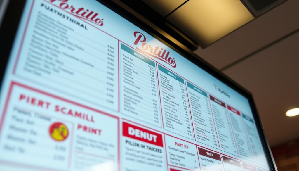 Portillo's drive-thru menu