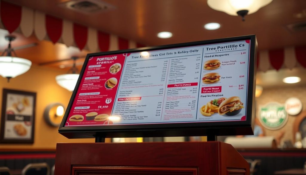 Portillo's menu with prices