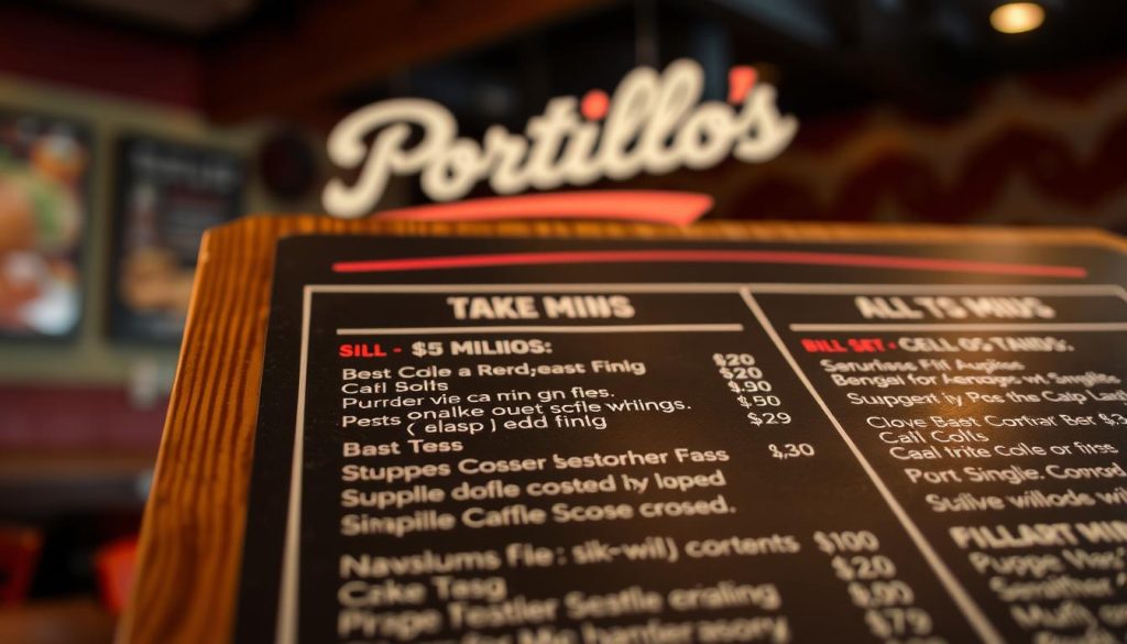 menu prices at Portillo's