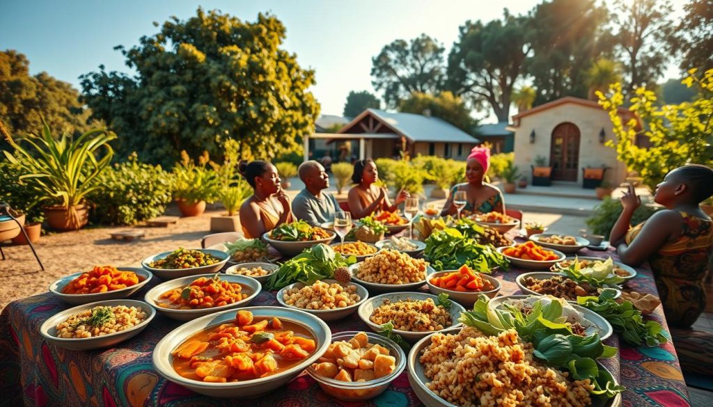 African vegetarian dishes in California