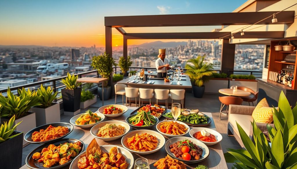 California rooftop dining with diverse cuisine options