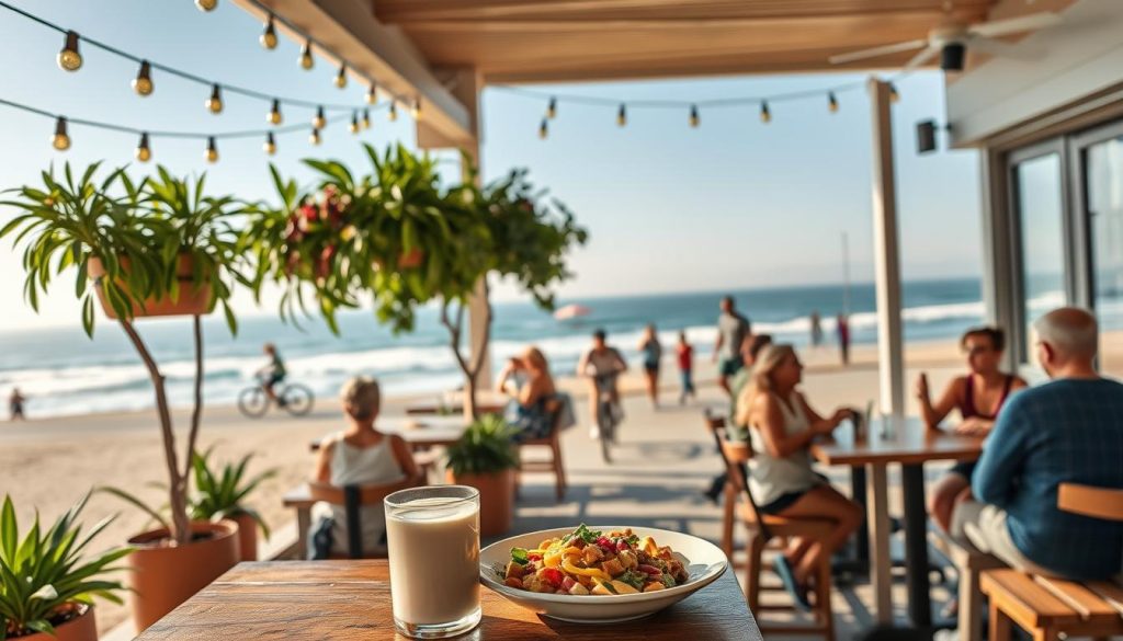 beachside vegan café