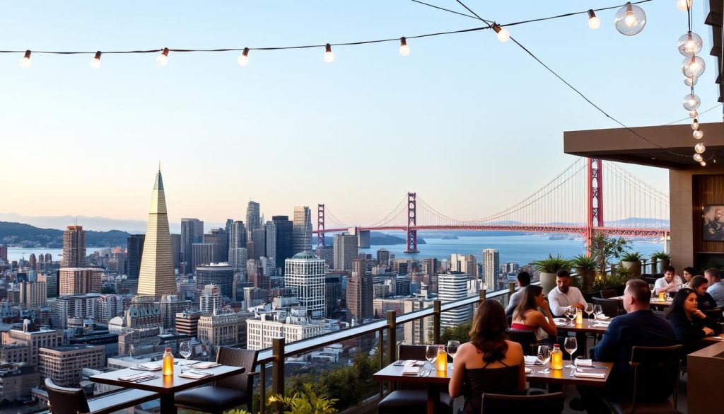 rooftop restaurants with city views California