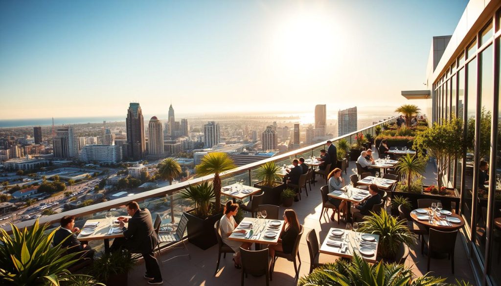 rooftop restaurants with city views California